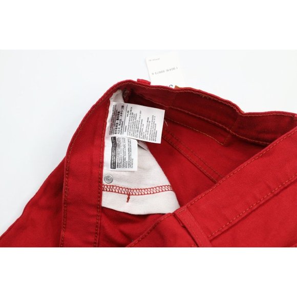 New Levis 569 Mens Size 30 Loose Fit Stretch Denim Jean Shorts Jorts Red - Picture 6 of 10